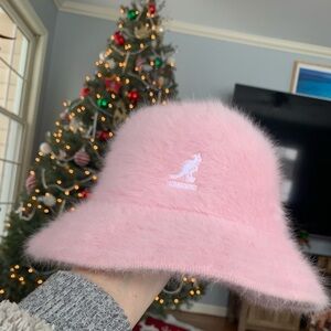 Kangol Soft Pink Furry Bucket Hat